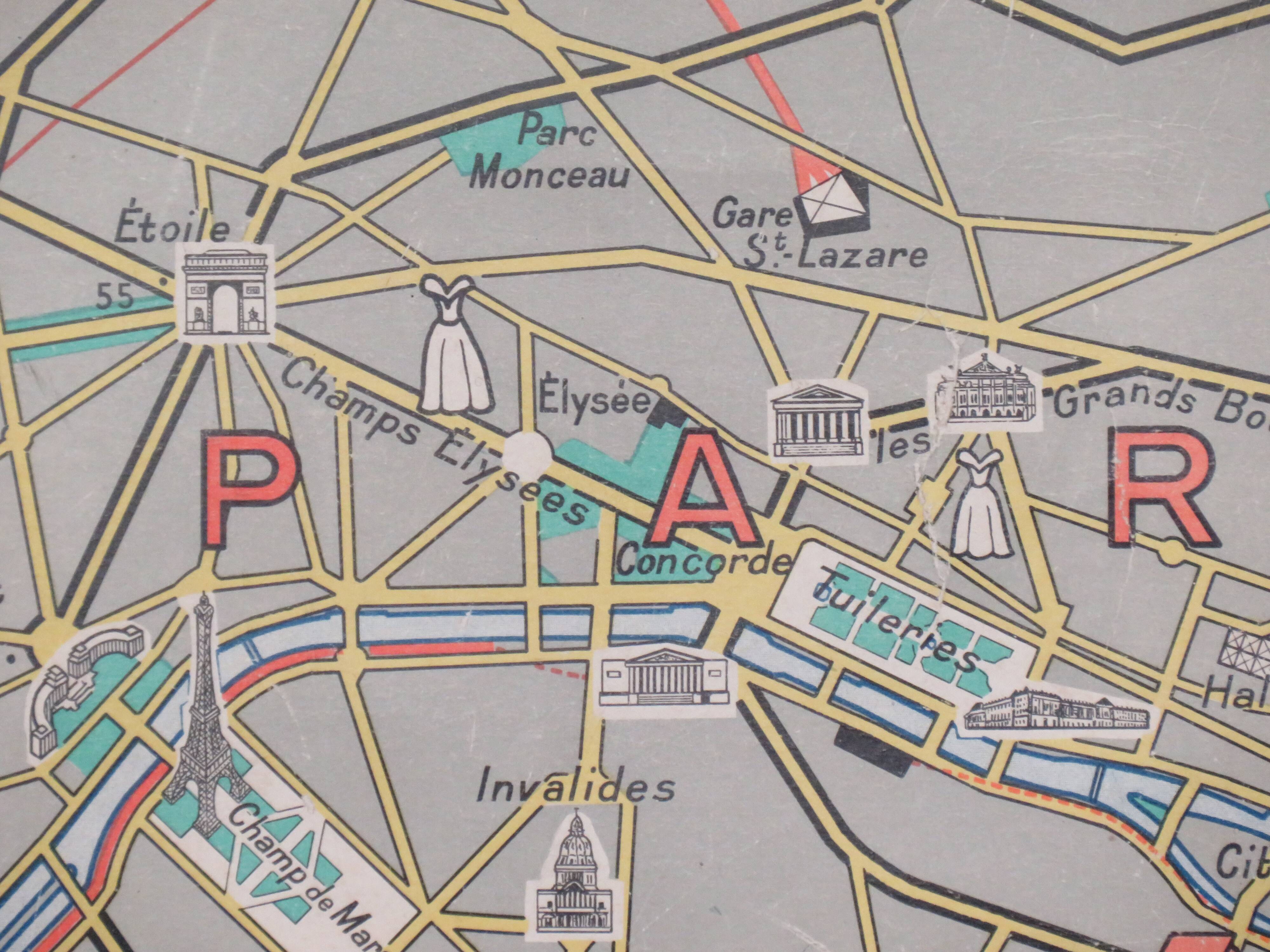 Old school map France/Paris No.48 Hatier edition