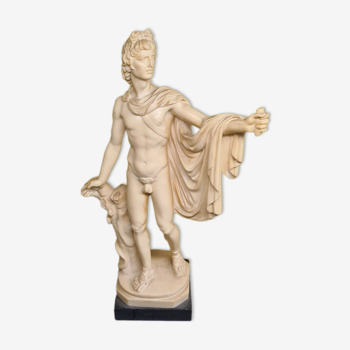 Vintage resin Statue by A. Santini Apollo Of Belvedere, mid XXth century