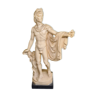 Vintage resin Statue by A. Santini Apollo Of Belvedere, mid XXth century