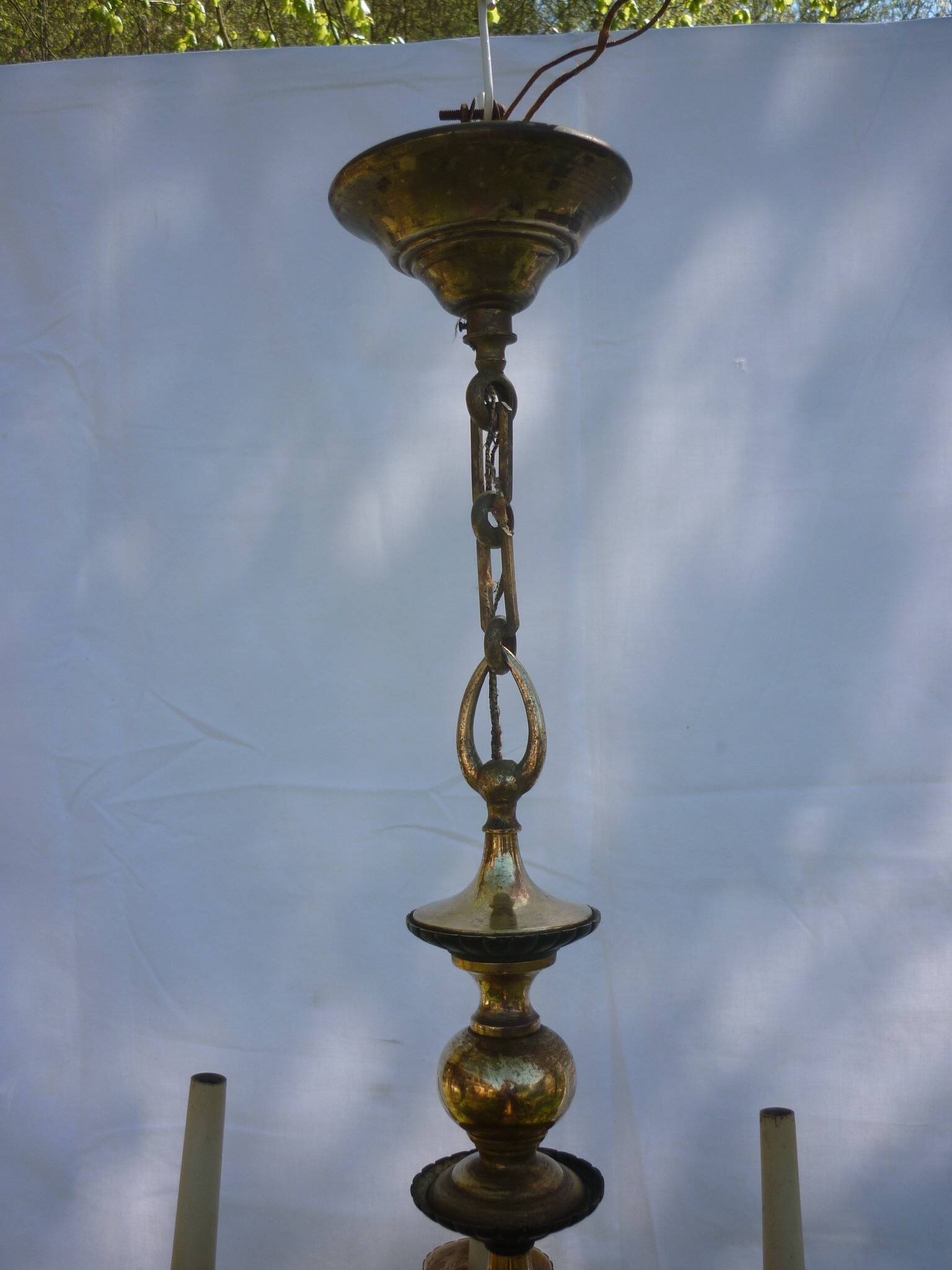 Empire chandelier in bronze and gilded brass