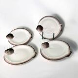 Set of 4 hand painted plates 'Copenhague' by Longwy