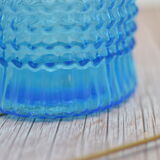 Vintage blue jar with relief