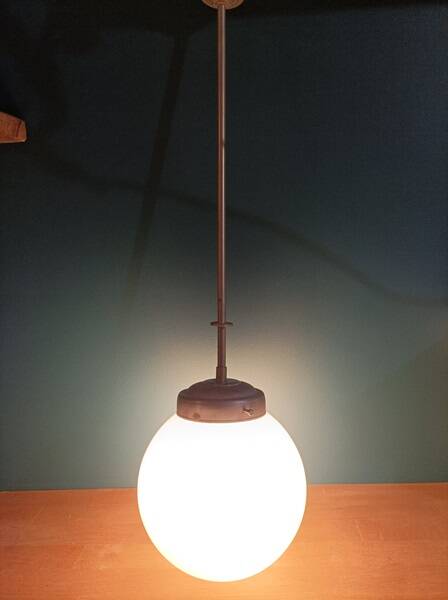 Chandelier Suspension Ceiling Light Globe Opaline Metal Dp 1123652