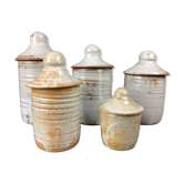 Set of 5 stone stone stone pots Lion Puisaye