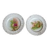 2 Decorative plates with openwork rim