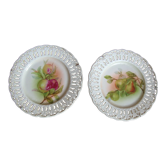 2 Assiettes décoratives à rebord ajourés