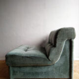 Almond green velvet modular sofa 1970