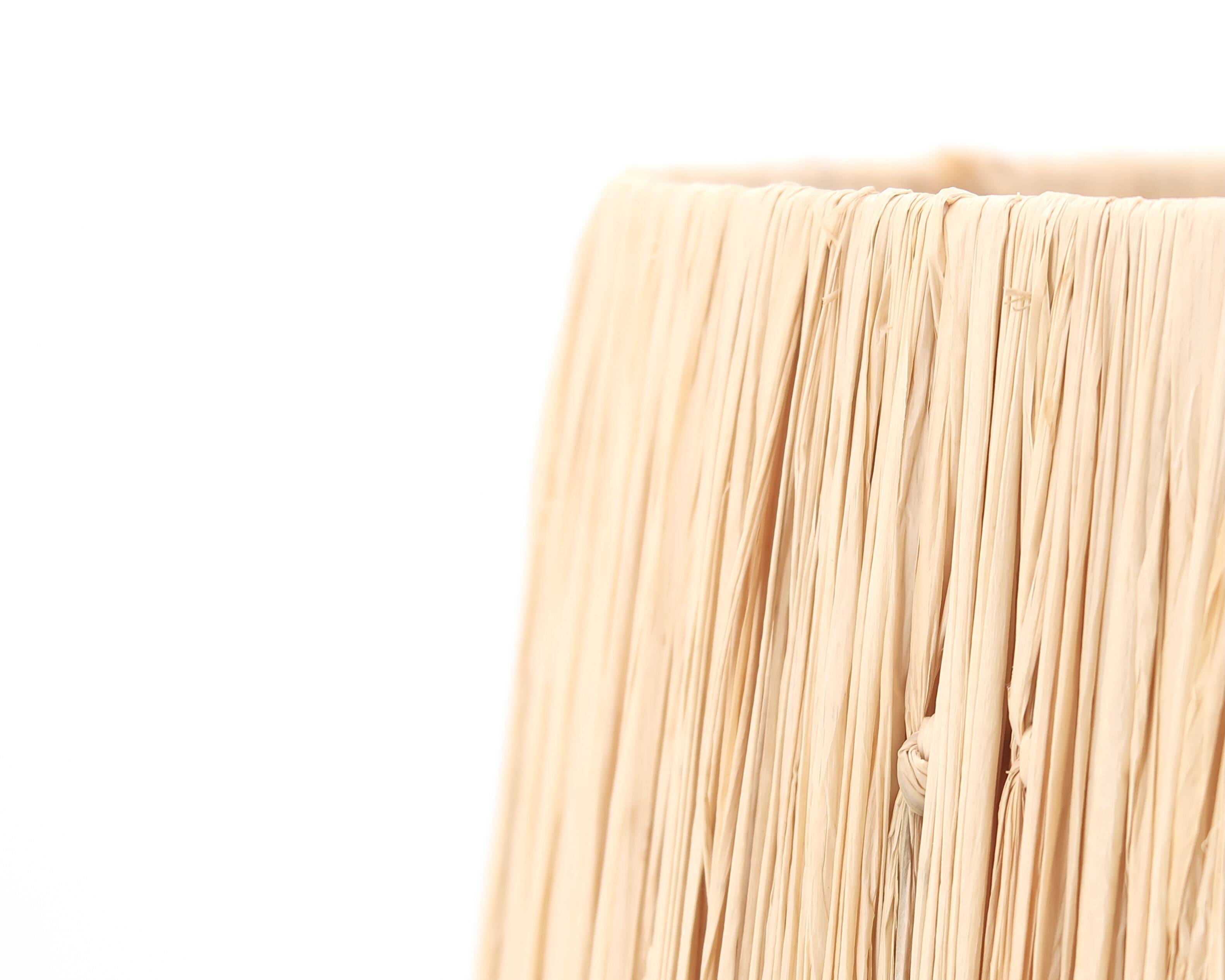 Sésame Vallauris ceramic lamp, raffia lampshade, 1970s