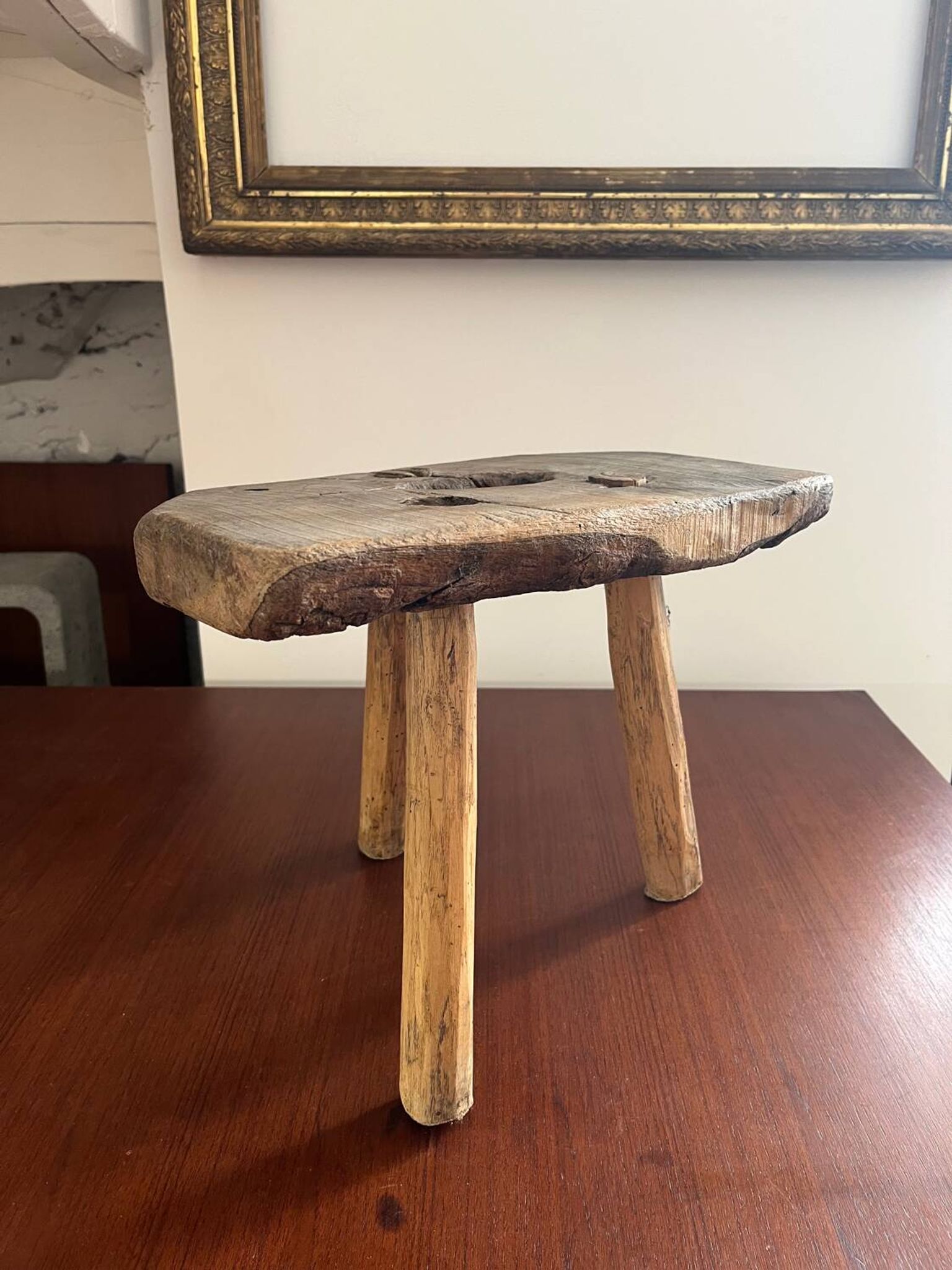 Small rustic farm stool