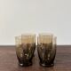 ensemble de 4 verres art déco verre ciselé marron