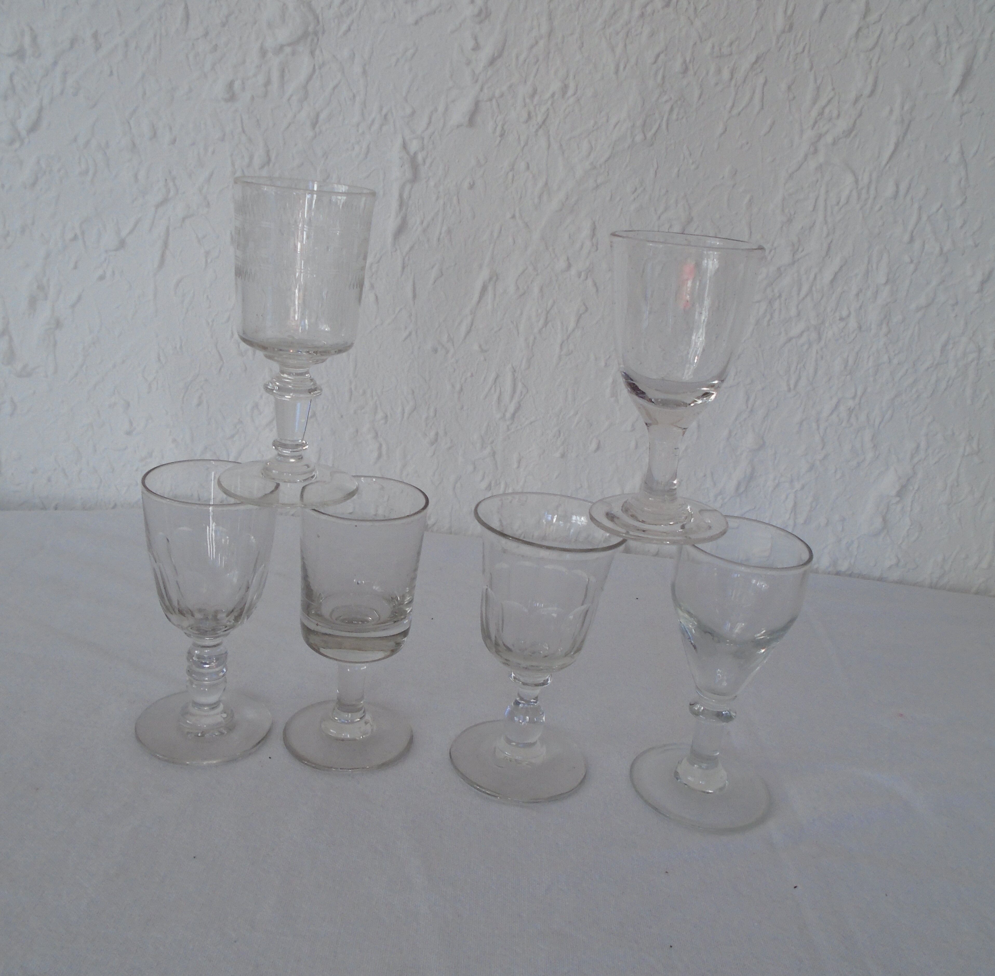 6 two verres all different bistrot alcool early 20th pv