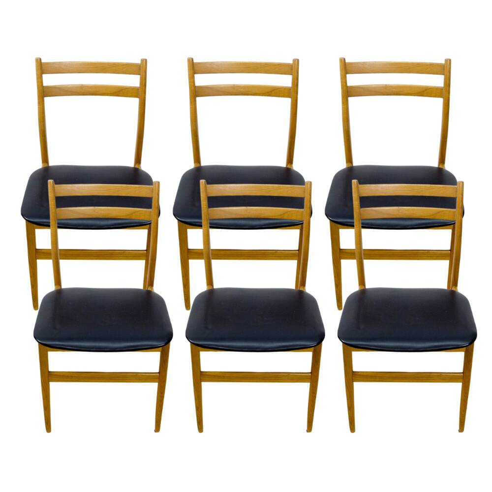 Scandinavian Ash Chairs, 1960s, Set of 6
