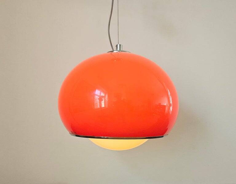 Large Midcentury Pendant Meblo, Space Age, Harvey Guzzini, Italy, 1970s