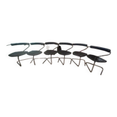 Chaises design acier et cuir - Années 1980 - Stefan Wewerka