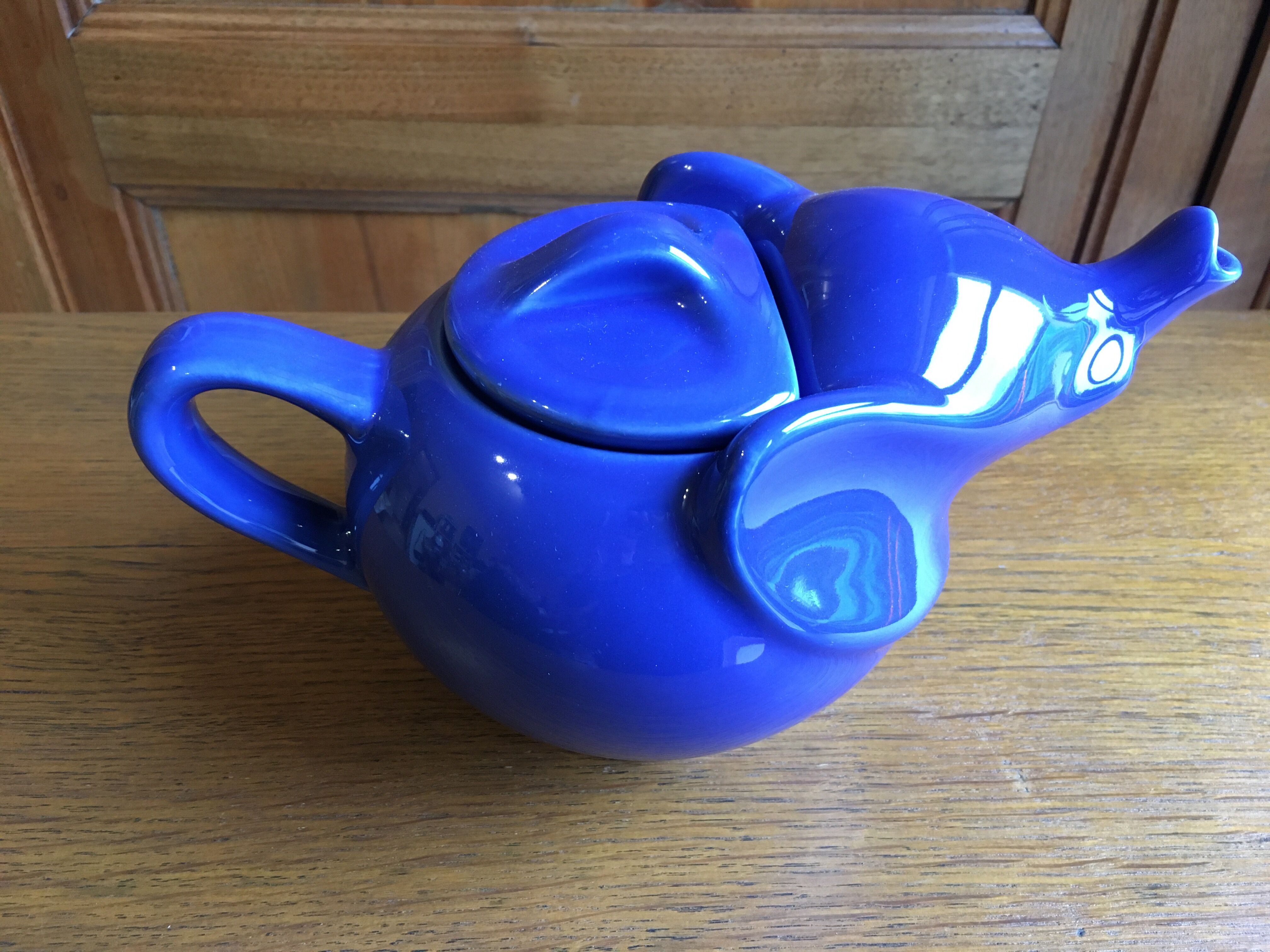 Elephant blue teapot