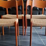 4 Niels Otto Møller model 71 chairs, Denmark 1950