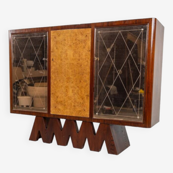 Mid-Century Modern Wooden Italian Bar attributed to Osvaldo Borsani, 1950s