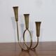 Bougeoir vintage scandinave en laiton 3 feux