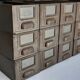 Metal industrial drawer lockers from the 1960s.