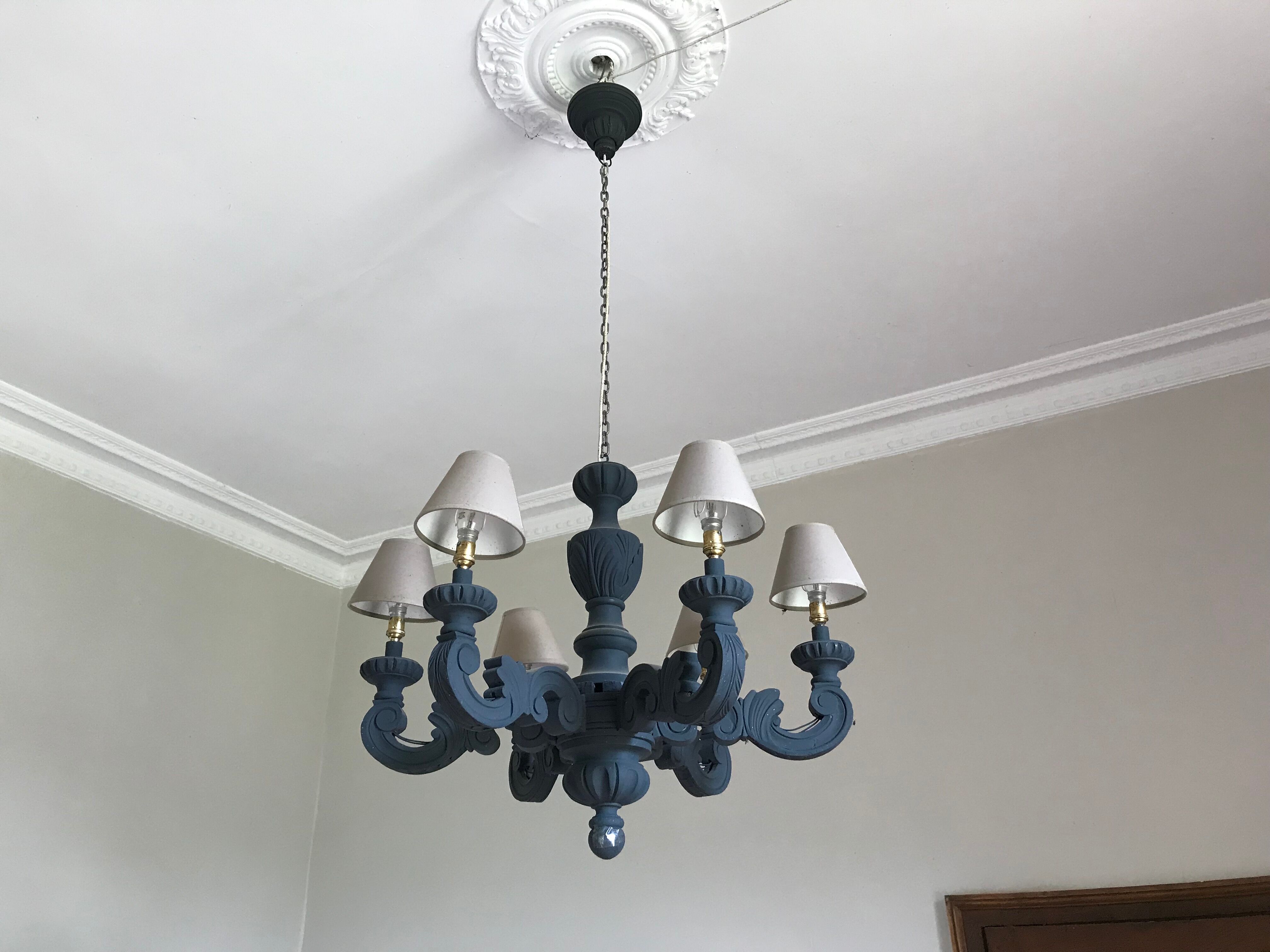 Solid wood chandelier from the 50's