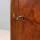 Antique walnut and walnut burl bedside table, Italy, 19th century.