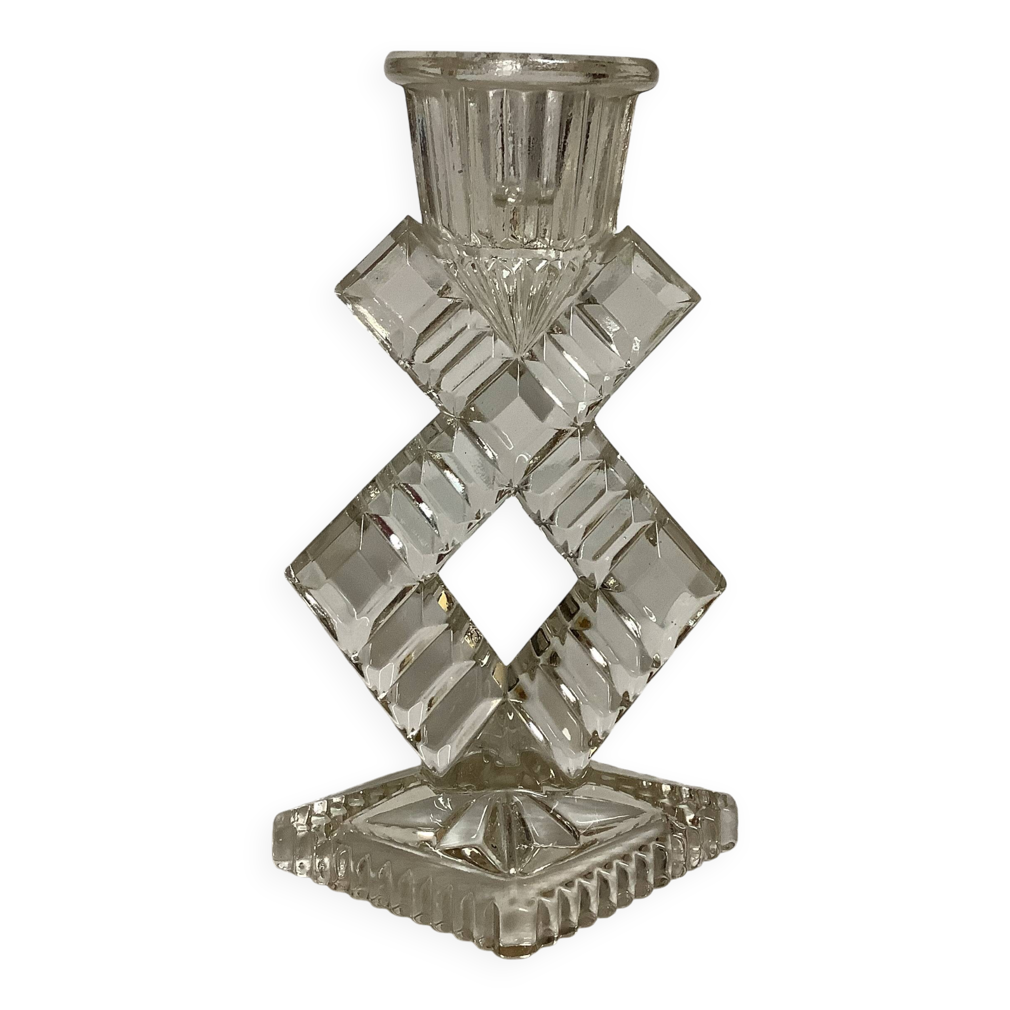 Art Deco geometric candle holder