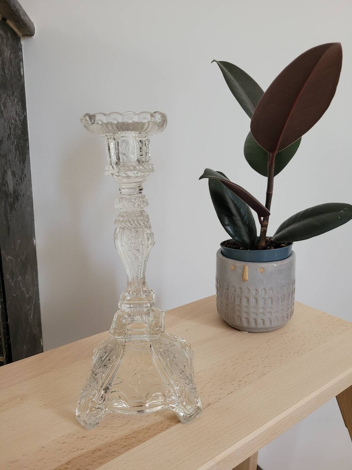 Large glass candlestick