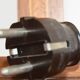 Lampe de table avec incrustations et abat-jour en soie