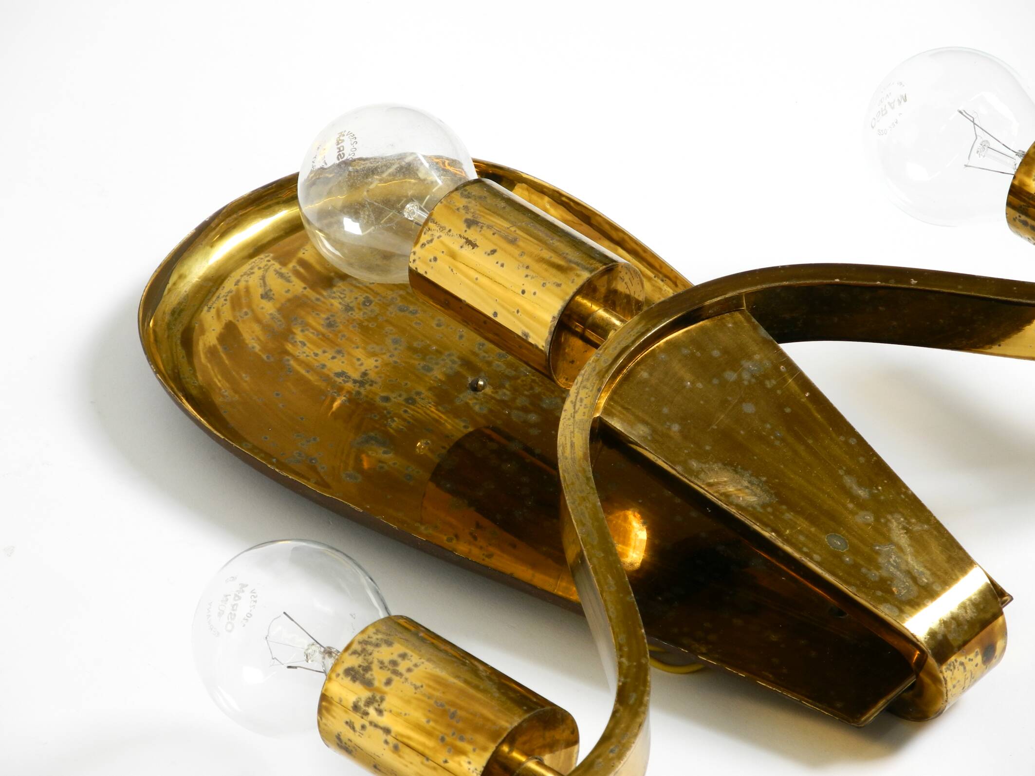 Large heavy Mid Century brass wall light from a German church