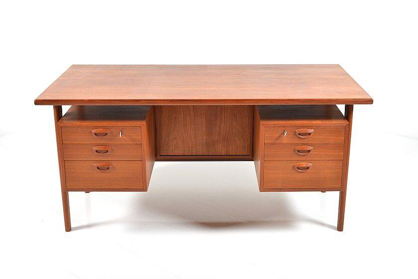 Freestanding Teak Desk by Kai Kristiansen