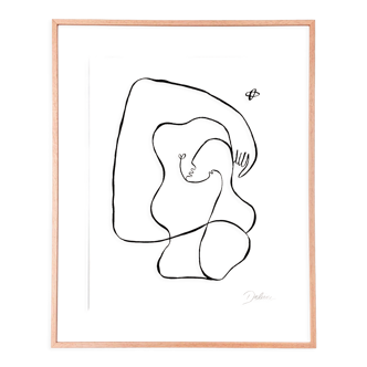 Painting india ink "Bust of Hera or Hera of Naples" in limited edition