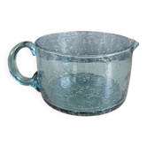 Grand pichet 2L en verre bullé bleu
