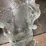 Art Deco crystal vase fish and hypocampes