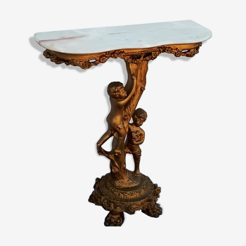 Console chérubin dorée