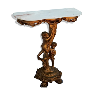 Golden cherub console