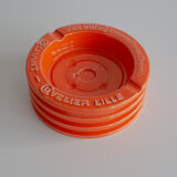 Orange ceramic ashtray