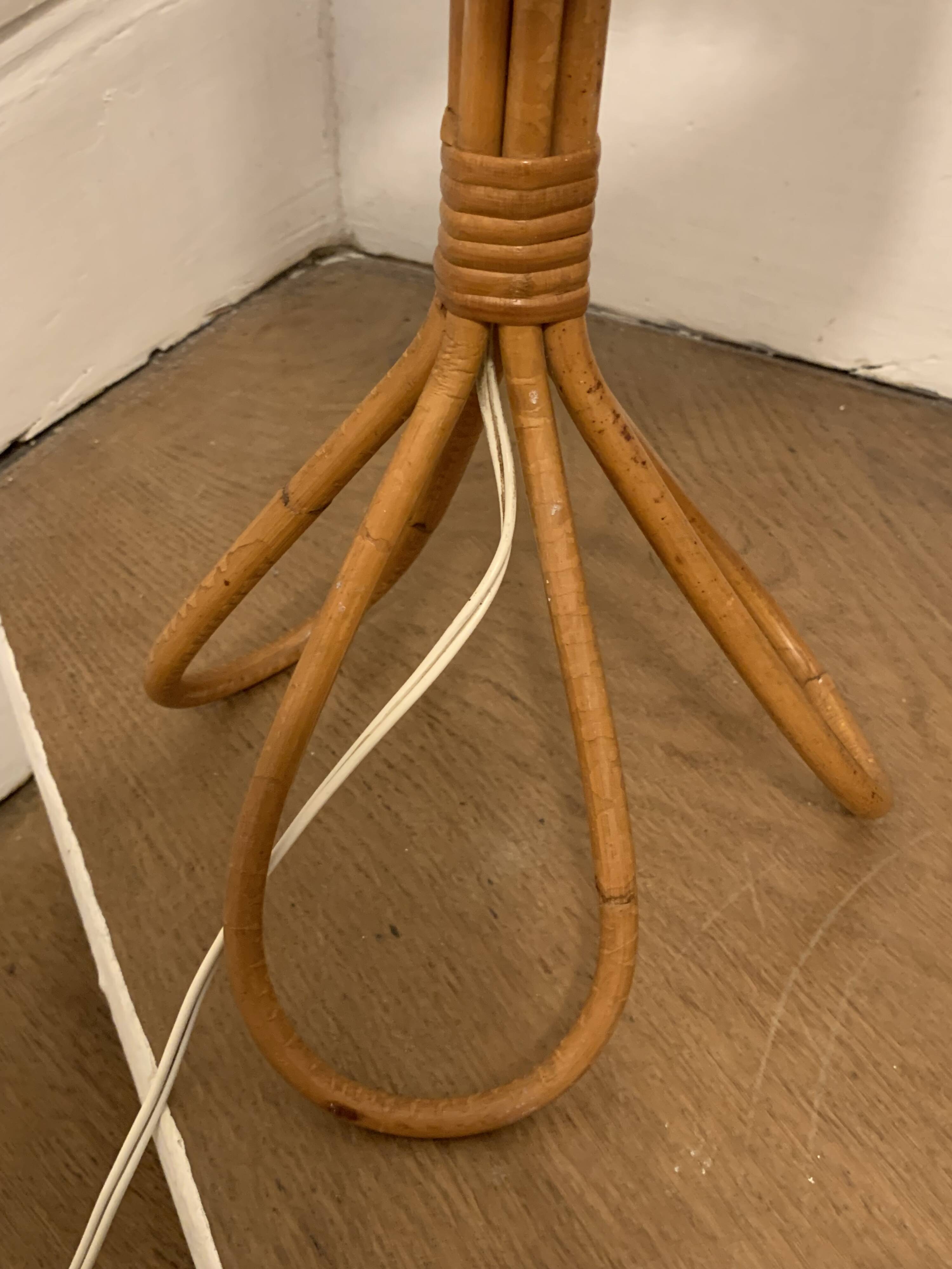 Rattan tripod lamp 1950 H47