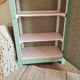 Cabinet bonnetière renovated green interior flowered
