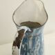Vintage enamelled metal pitcher - blue and white