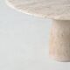 Large sculptural round dining table in cream white travertine, Italy, 1970.