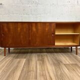 Vintage Scandinavian teak sideboard with 3 sliding doors, 1960s