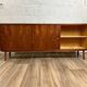 Enfilade scandinave vintage en teck avec 3 portes coulissantes, années 60