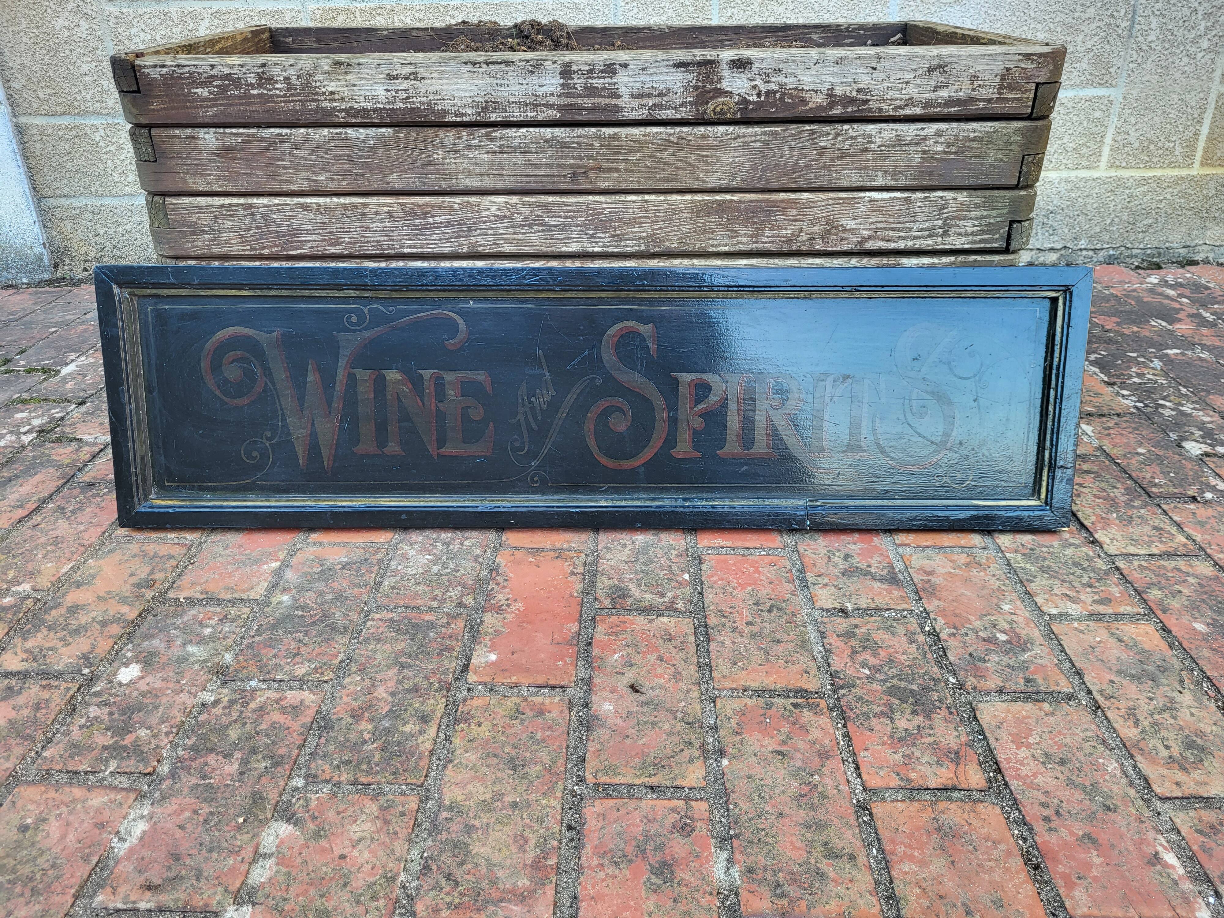 Wine & Spirits wooden bistro bar sign