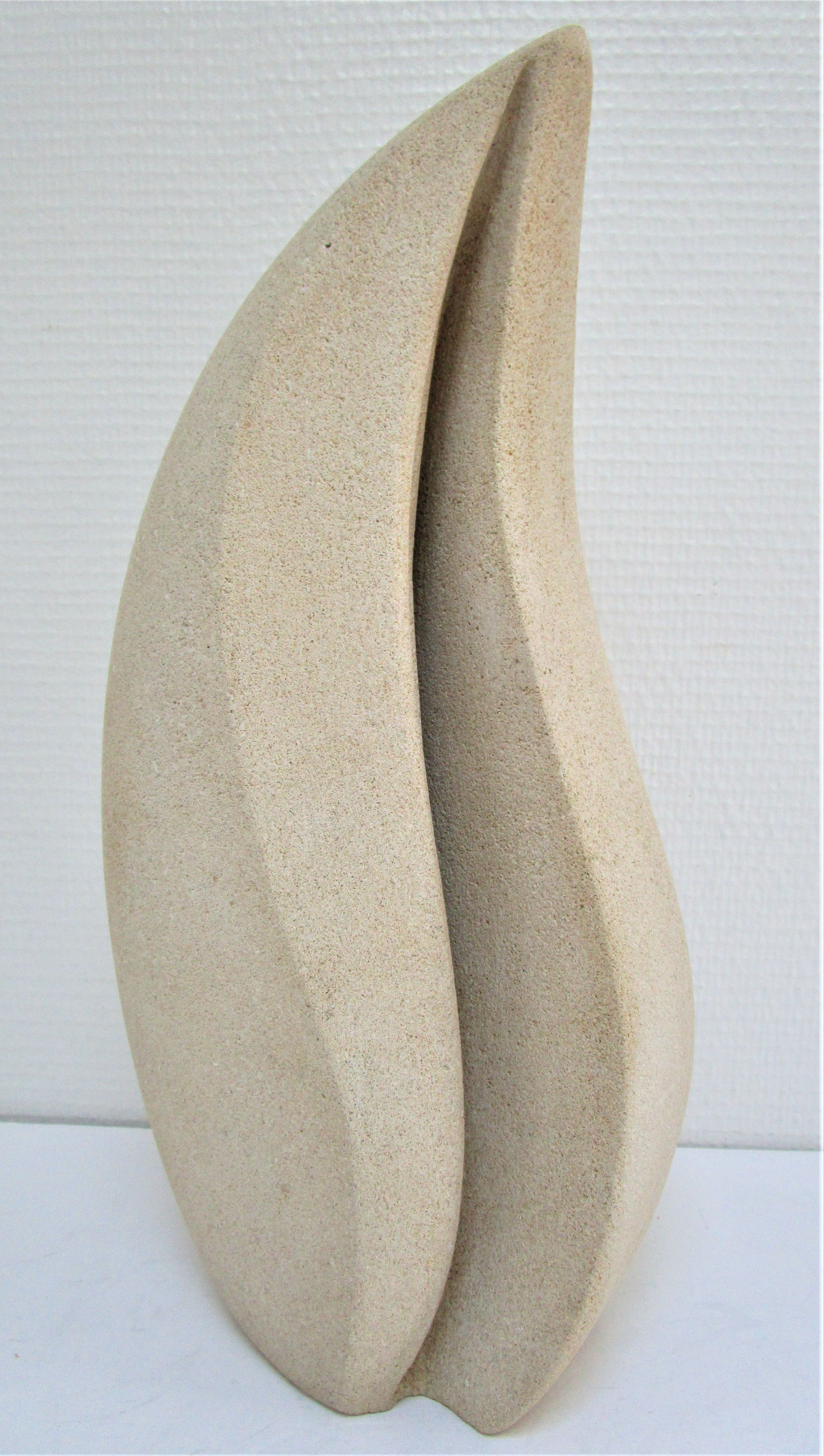 XL lamp in carved stone Arsène Galisson 80s height 40 cm
