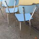 Set de 4 chaises en formica bleu