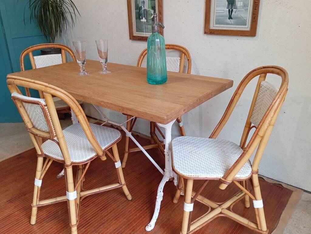 Set of 4 bistro chairs Maison Drucker from the 1990s.