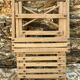 Antique folding chair with wooden slats