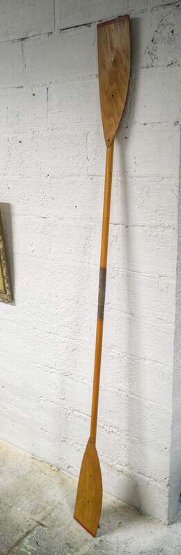 Pair of old wooden oars