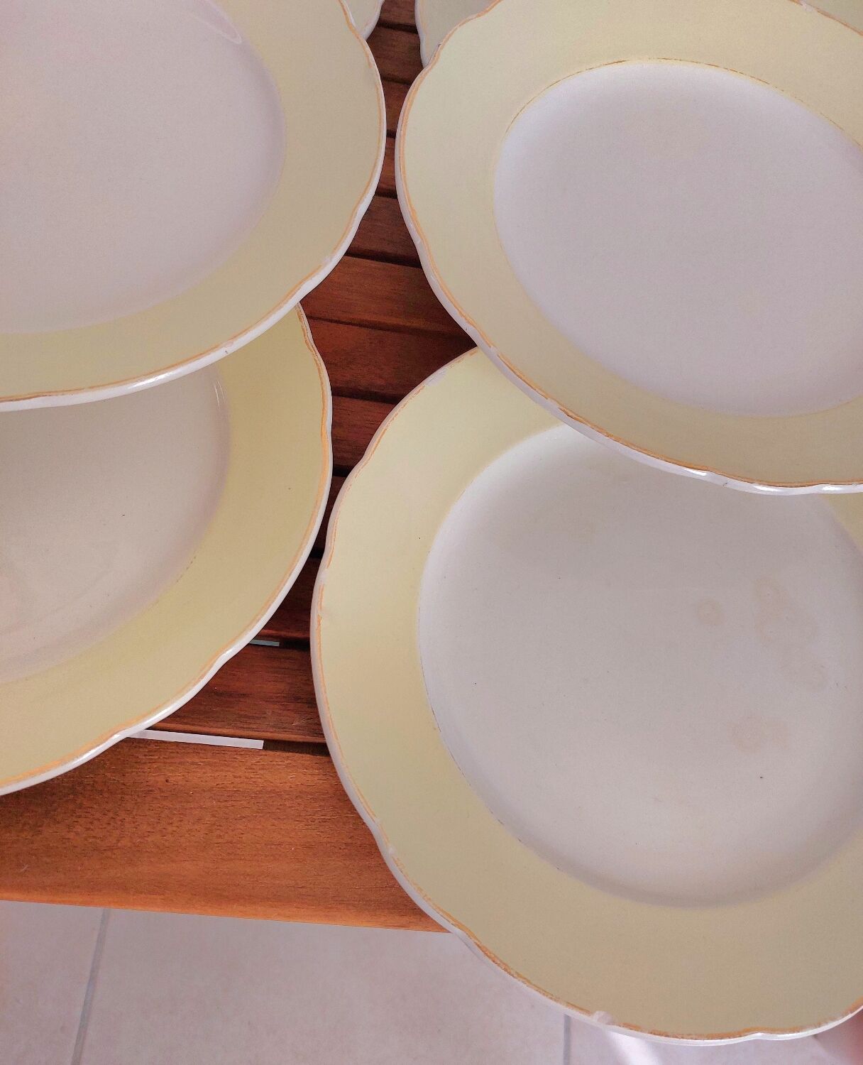7 assiettes plates Sarreguemines Hugues