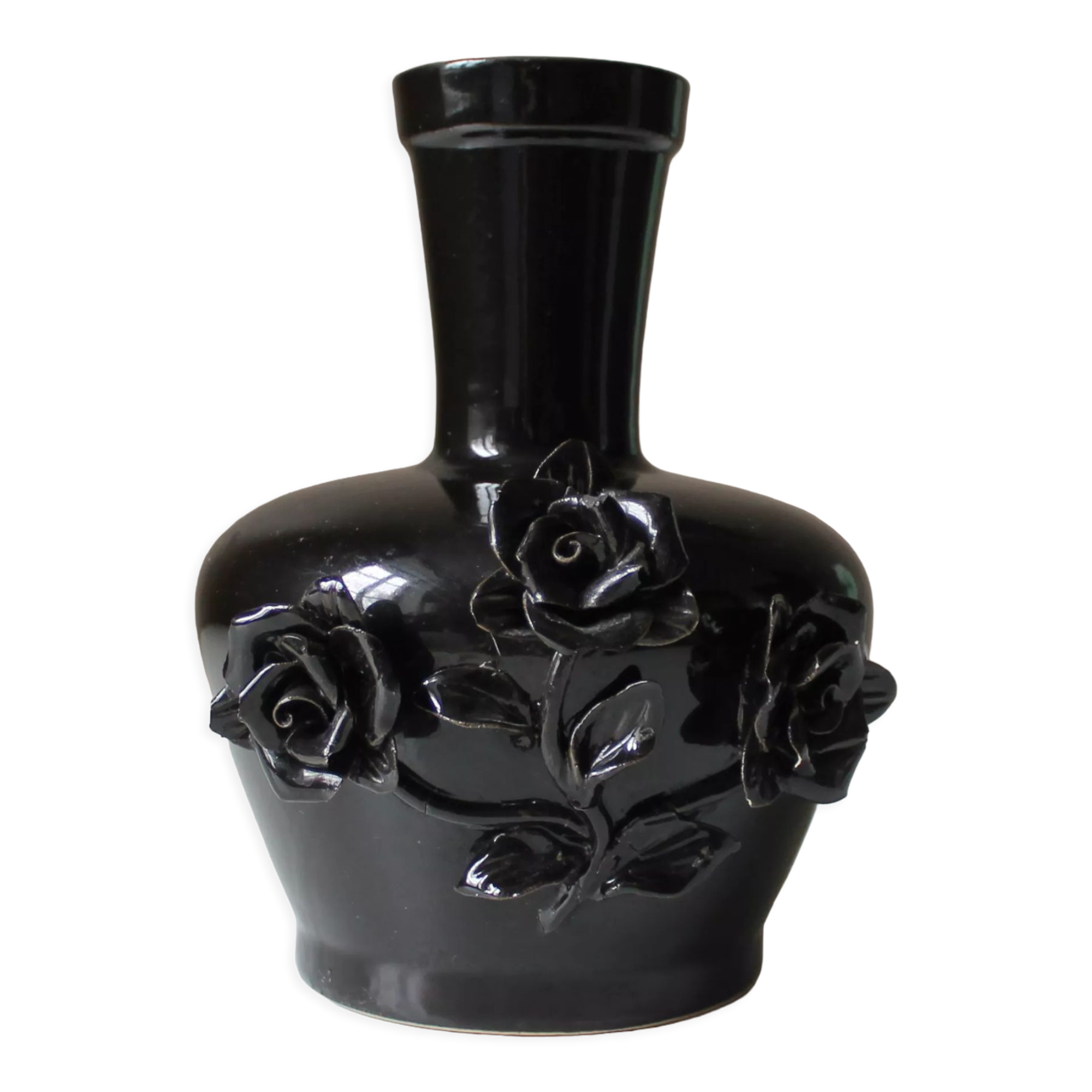 Vintage ceramic slip vase